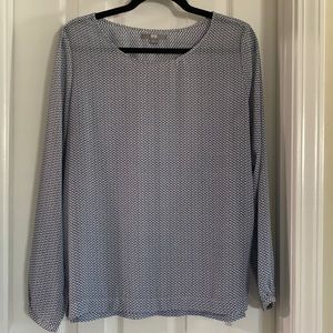 Uniqlo Blue and White Long Sleeve Blouse